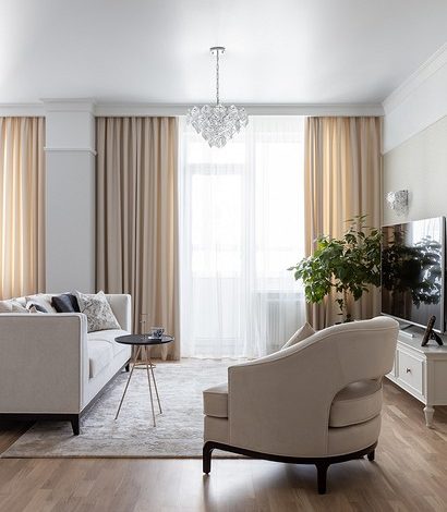 Фото - Перепланировка Светлая и элегантная квартира в духе неоклассики в доме ЖК «Манхэттен»